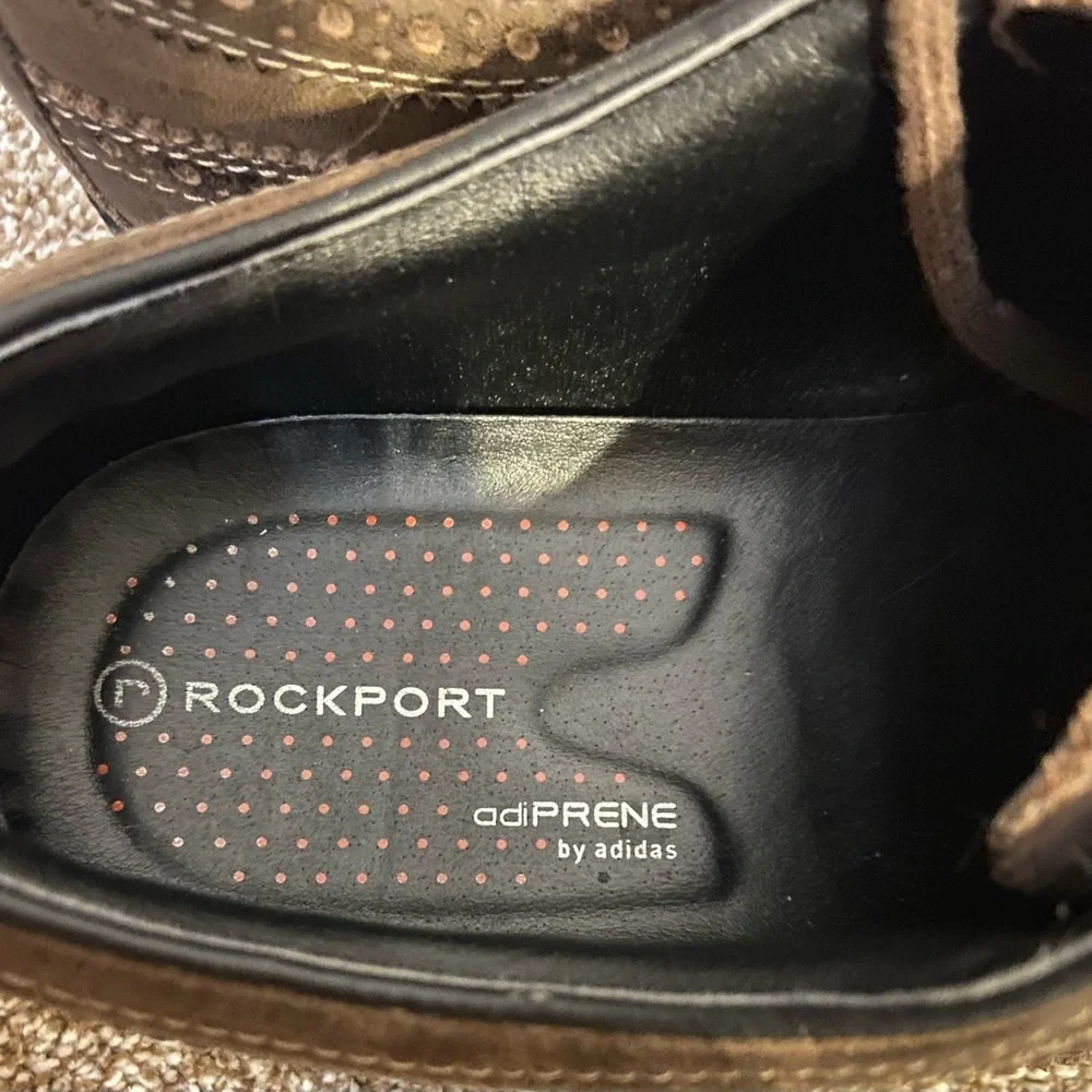 ROCKPORT SP WING TIP MEN'S LACE UP SHOES, SIZE 10 BROWN, K58463 GREAT CONDITION
